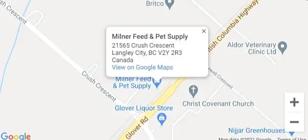 Map to Milner Feeds